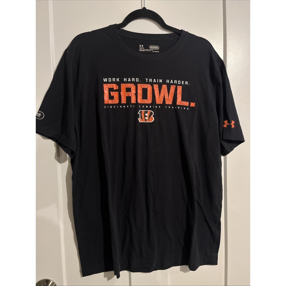 Men's Under Armour Cincinnati Bengals Combine Authentic Tshirt Large Black